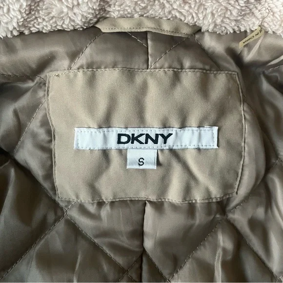 DKNY Beige Light Brown Parka Winter Coat - Picture 14 of 16